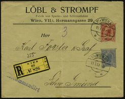 ÖSTERREICH 1907 (17.1.) PU 10 H. + 25 H. KFJ Torbogen: LÖBL & STROMPF / Fabrik Von Spazier- U. Schirmstöcken (Mittelfalt - Sonstige & Ohne Zuordnung