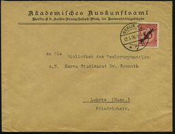 BERLIN NW/ *7ii 1926 (12.5.) 1K-Brücke Auf EF 10 Pf. Dienst, Dienst-Bf.: Akademisches Auskunftsamt..Universitätsgebäude  - Ohne Zuordnung