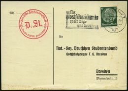 Berlin /  Dresden 1936 (15.4.) Dienst-Kt.: Nat.-Soz. Deutscher Studentenbund T.H. Dresden , Antwort-Einladungskt.: Festl - Ohne Zuordnung