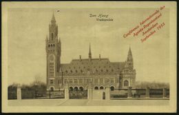 NIEDERLANDE 1913 (5.9.) Foto-Ak.: Den Haag Friedenspalast M. Zudruck: Conférence Int.des Agents-Représentant ..Sept. 191 - ONU