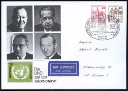 7000 STUTTGART 1/ TAG DER UNO/ 20.Todesjahr Dag Hammarsköld 1981 (30.4.) SSt (= Dag Hammarsköld, Friedens-Nobelpreis 196 - ONU