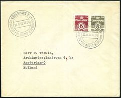 DÄNEMARK 1953 (30.8.) SSt: KÖBENHAVN K/CONGRESS FOR WORLD GOVERNEMENT 2x Klar Gest. Ausl.-Bf. + TRANSORMA-Eingangscodier - VN