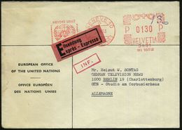 SCHWEIZ 1963 (2.8.) AFS: GENEVE 10/NATIONS UNIES/3401/..UNITED NATIONS 0130 C. (UN-Logo) Dienst-Bf.: EUROPEAN OFFICE OF  - VN