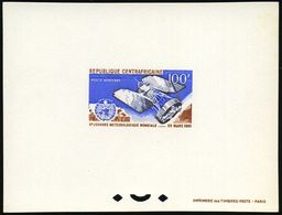 ZENTRALAFRIKANISCHE REPUBLIK 1965 100 F. "Welttag Meteorologie" (WMO),  U N G E Z.  Ministerblock Auf Kartonpapier (= We - VN