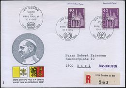 SCHWEIZ 1969 (10.6.) SSt.: 1211 GENEVE/VISITE/DU/PAPE PAUL VI/B I T/1919 1969 (Logo) + Sonder-RZ: 1211 Genève 22   B I T - UNO