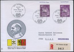 SCHWEIZ 1969 (10.6.) SSt.: 1211 GENEVE/VISITE/DU/PAPE PAUL VI/B I T/1919 1969 (Logo) + Sonder-RZ: 1211 Genève 22   B I T - ONU