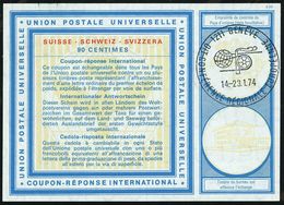 SCHWEIZ 1974 (Jan.) SSt.: 1211 GENEVE/OIT CONFERENCE REGIONALE EUROPEENNE (BIT-Logo) Auf IAS Schweiz 90 C. (Typ Wien) Gl - VN