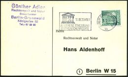 BERLIN-CHARLOTTENBG.2/ Bh/ UNSECO/ 10.DEZ./ ALLG.ERKLÄRUNG/ DER MENSCHENRECHTE 1952 (3.12.) MWSt (UNESCO-Logo) Klar Auf  - UNESCO