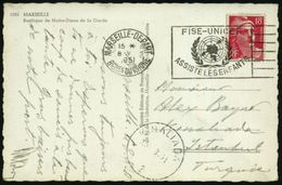 FRANKREICH 1951 (8.5.) MWSt.: MARSEILLE-DEPART/FISE-UNICEF/ASSISTE LES ENFANTS (UNO-Logo) Klar Gest. Ausl.-Ak  - - UNICEF