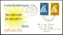 NIEDERLÄNDISCH-NEUGUINEA 1960 (7.4.) "Weltflüchtlingsjahr", Kompl. Satz + ET-SSt (HOLLANDIA), Übersee-FDC-SU.  (Mi.61/2) - VN