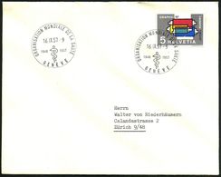 SCHWEIZ 1957 (16.9.) SSt: GENEVE/ORGANISATION MONDIALE DE LA SANTE/1948 1957 (Äskulapstab) Klar Gest. Inl.-Bf. (Pen.S 44 - WGO