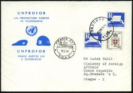 JUGOSLAWIEN 1994 (9.5.) 1K: BEOGRAD/11154 , Jugoslaw. Frankatur, SU: UNPROFOR / UN PROTECTION FORCES IN YUGOS-LAVIA, Rs. - UNO