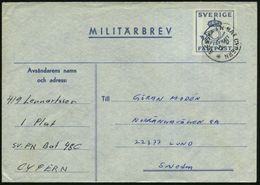 SCHWEDEN /  ZYPERN 1972 (7.10.) 1K: SVENSKA FN-BAT CYPERN/* + Hs. Abs.: "SV. FN Bat 48 C, CYPERN" , Schwed. Feldpost-Ums - ONU