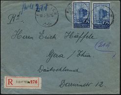 BELGIEN 1935 (18.2.) 1,75 F. "Expo Brüssel", Reine MeF: 2 Stück (Großer Palast) Sauber Gest. Ausl.-R-Bf., Seltene Franka - Sonstige & Ohne Zuordnung