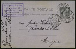 FRANKREICH 1889 (22.7.) Seltener SSt.: EXPOSITION UNIVERSELLE/* 1889 * (ohne Ort = Paris) 3x Auf Firmen-Ausl.-Kt. - - Altri & Non Classificati