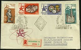 UNGARN 1958 (17.4.) Expo Brüssel, Kompl. Gez.Satz , Mehrfacher Atomium-SSt: BUDAPEST + RZ: BUDAPEST 72, 2 Ausl.-R-FDC-SU - Sonstige & Ohne Zuordnung