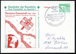 1020 BERLIN 2/ Rückstoßprinzip/ Für Raumfahrzeuge/ H.GANSWINDT/ (1856-1934) 1982 (5.3.) SSt Klar Auf Zweifarbiger Sonder - Autres & Non Classés