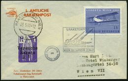 ÖSTERREICH 1961 (23.5.) 1. Raketenpost "Lupost", EF 5 S. Luposta (Mi.1085 EF) + SSt.: WIEN 101 - LUPOSTA/2/1. RAKETENPOS - Sonstige & Ohne Zuordnung