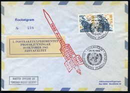 SCHWEDEN 1965 (24.10.) 3. Postraketen-Experiment, "Rocketgram" M.Vign.: JÄRVAFÄLTET + HdN + UNO-SSt: STOCKHOLM/ POSTMUSE - Autres & Non Classés