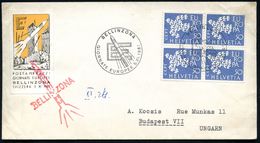 SCHWEIZ 1961 (5.11.) Europa-Rakete Bellinzona, Raketen-Vign. + Roter HdN, , 2x Raketen-SSt: BELLINZONA/ GIORNATA EUROPEE - Sonstige & Ohne Zuordnung