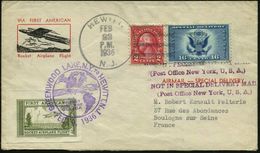 U.S.A. 1936 (23.2.) Willy Ley-Raketenpost, 16 C. Airmail (Mi.374 U.a.) 1K-Killer: HEWITT/N.J. + Grüne Raketenmarke: FIRS - Andere & Zonder Classificatie