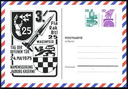 Wagenfeld 1975 (24.5.) LPP 25 Pf. + 20 Pf. Unfall: 3. Fla Rak Btl 25.. TAG DER OFFENEN TÜR.. = Fla-Rakete Nike "Hercules - Autres & Non Classés