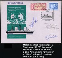 1080 BERLIN 8/ WELTRAUMFLUG/ UdSSR-DDR 1983 (26.8.) Maschinen-SSt = Sowjet. Forschungs- U. Tracking-Schiff "W. Komarow"  - Russie & URSS