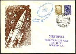 UdSSR 1961 (2.1.) 1K: VILNIUS + Bl. HdN: 2.JAHR "LUNA-1" (Sonne, Erde, Rakete) Klar Gest. Inl.-Bf. (Pf.06) - - Russie & URSS