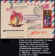 UdSSR 1980 (29.7.) 6 Kop. LU Luft- U. Raumfahrt, Lilarot: XX. Raumfahrt-Jubiläum = Sputnik I Etc. + Zusatzfrankatur 6 Ko - Russia & URSS