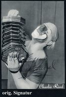 SPANIEN 1950 (ca.) S/w.-Portrait-Karte: Charlie Rivel Mit Akkordeon U. Orig. Signatur ".. Charly Rivel" + Zeitungsaussch - Circo