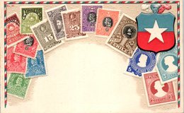 TIMBRES - Carte Gaufrée - CHILIE - Briefmarken (Abbildungen)