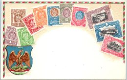 TIMBRES - Carte Gaufrée - MEXIQUE - Briefmarken (Abbildungen)