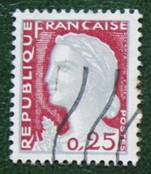 0.25 Fr Type Marianne De Decaris 1960 Mi 1316 Y&T 1263 Used Gebruikt Oblitere FRANCE FRANKREICH - 1960 Marianne (Decaris)