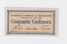 Billet Chambre De Commerce De Carcassonne  50 Cts.du 23 Nov. 1914  Pick 15 ( épinglage) - Chambre De Commerce