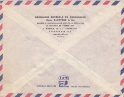 LETTRE . MADAGASCAR. PAR AVION. 1958. DROGUERIE GENERALE HENRI RAKOTOBE 20Fr . TANANARIVE POUR ASNIERES    / 2 - Brieven En Documenten