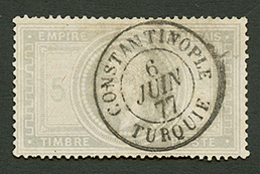 CONSTANTINOPLE : 5F EMPIRE (n°33) Avec Défaut Obl. Centrale CONSTANTINOPLE TURQUIE. Certificat CALVES. Aspect Superbe. - Andere & Zonder Classificatie