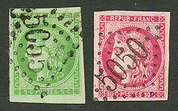 GC 5050 Sur 80c BORDEAUX (n°49) Et GC 5055 Sur 5c BORDEAUX (n°42). Infimes Clairs. Signés SCHELLER. TTB. - Altri & Non Classificati