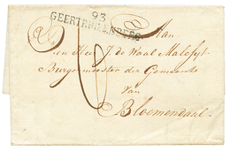 1814 Trés Rare Cachet 93 GEERTRUIDENBERG Sur Lettre Avec Texte Daté "RAMSDONK". Quelques Lettres Connues. PIECE D' Amate - 1792-1815 : Departamentos Conquistados