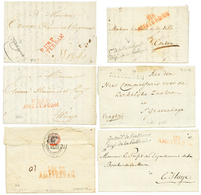 6 Lettres Avec Texte Datés : DEB. 118 AMSTERDAM + 48 CHERBOURG , P.118.P AMSTERDAM(x2), P.P ROTTERDAM (gratté), FRANCHIS - 1792-1815: Veroverde Departementen