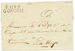 1812 P.119.P GORCUM Sur Lettre Avec Texte Pour LA HAYE. RARE. Superbe. - 1792-1815: Conquered Departments