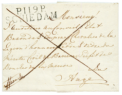 1812 P.119.P SCHIEDAM Sur Lettre Avec Texte Pour LA HAYE. RARE. Superbe. - 1792-1815: Conquered Departments