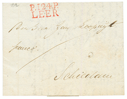 1812 P.124.P LEER En Rouge Sur Lettre Avec Texte Pour SCHIEDAM. Rare. Superbe. - 1792-1815: Conquered Departments