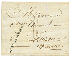 "Sur Les Bords Du MEMEL " : 1807 N° 71 GRANDE ARMEE (rare REINHARDT = 1250)) Sur Lettre Avec Texte "Sur Les Bords Du MEM - Armeestempel (vor 1900)