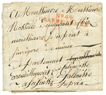 SECONDE GRANDE ARMEE : 1813 Trés Rare Cachet N°49 GRANDE ARMEE Rouge Sur Lettre Avec Texte "FRANKFORT 6 Aout 1813" Pour  - Marques D'armée (avant 1900)