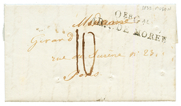 1832 Qer Gal ARM. DE MOREE Sur Lettre PURIFIEE Avec Texte De MODON Pour PARIS. Verso, PURIFIEE A MARSEILLE (faible). TTB - Bolli Militari (ante 1900)