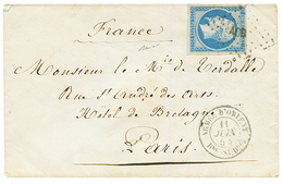 "BUREAU SEDENTAIRE - Utilisation Du 25c EMPIRE" : 1854 25c(n°15) TB Margé Obl. AOB Sur Enveloppe Pour PARIS. Utilisation - Marques D'armée (avant 1900)