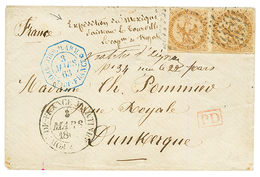 CORPS EXPEDITIONNAIRE DU MEXIQUE : 1863 Paire 10c AIGLE + Mention Manuscrite "EXPEDITION DU MEXIQUE / VAISSEAU LE TOURVI - Army Postmarks (before 1900)