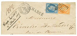 20c(n°22) + 40c(n°23) Obl. GRILLE + CORPS EXP. D'ITALIE 2e DIVISION + CHARGE Sur DEVANT De Lettre. GRANDE CRARETE En CHA - Army Postmarks (before 1900)