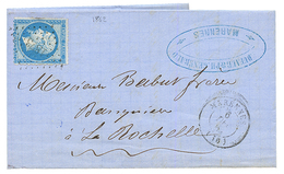 "PIQUAGE De MARENNES" : 1862 20c(n°14) Type 2 Avec Piquage Spécial Obl. PC 1873 + T.15 MARENNES Sur Lettre. RARE. Superb - 1853-1860 Napoleone III