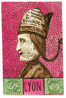 1865 5c(n°20)x2 Obl. GC 2145 Sur Magnifique Enveloppe Peinte Au Recto Montrant GUIGNOL (marionnette Françaises Créée à L - 1863-1870 Napoléon III Lauré